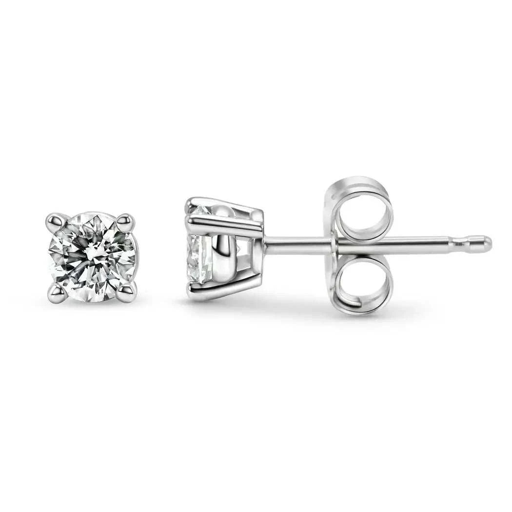 0.25 CTW Round Lab-Grown Diamond Stud Earrings in 14K Gold Over Sterling Silver (F Color, VS Clarity) - Maven Couture IncEarrings