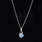 0.5 CT Cushion Cut Sky Blue Topaz Infinity Necklace with Silver Chain