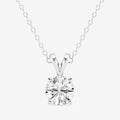 0.50 CTW Round Lab Grown Diamond Split Bail Solitaire Pendant in 14K White Gold Over Sterling - Maven Couture IncCharms & Pendants