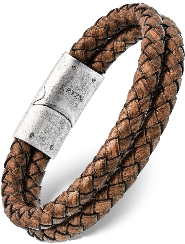 Double Brown Braided Leather Bracelet - Maven Couture IncLeather Bracelet