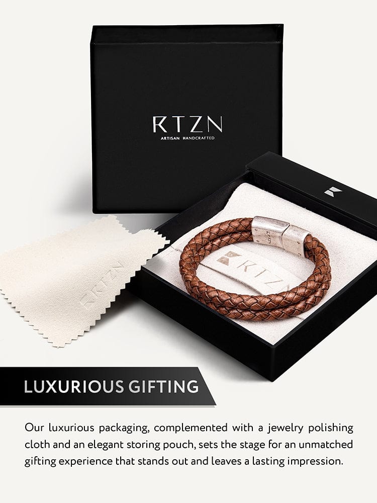 Double Brown Braided Leather Bracelet - Maven Couture IncLeather Bracelet