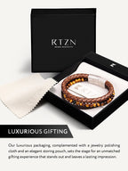 Stacked Brown Leather & Tiger Eye Bead Bracelet - Maven Couture IncLeather Bracelet