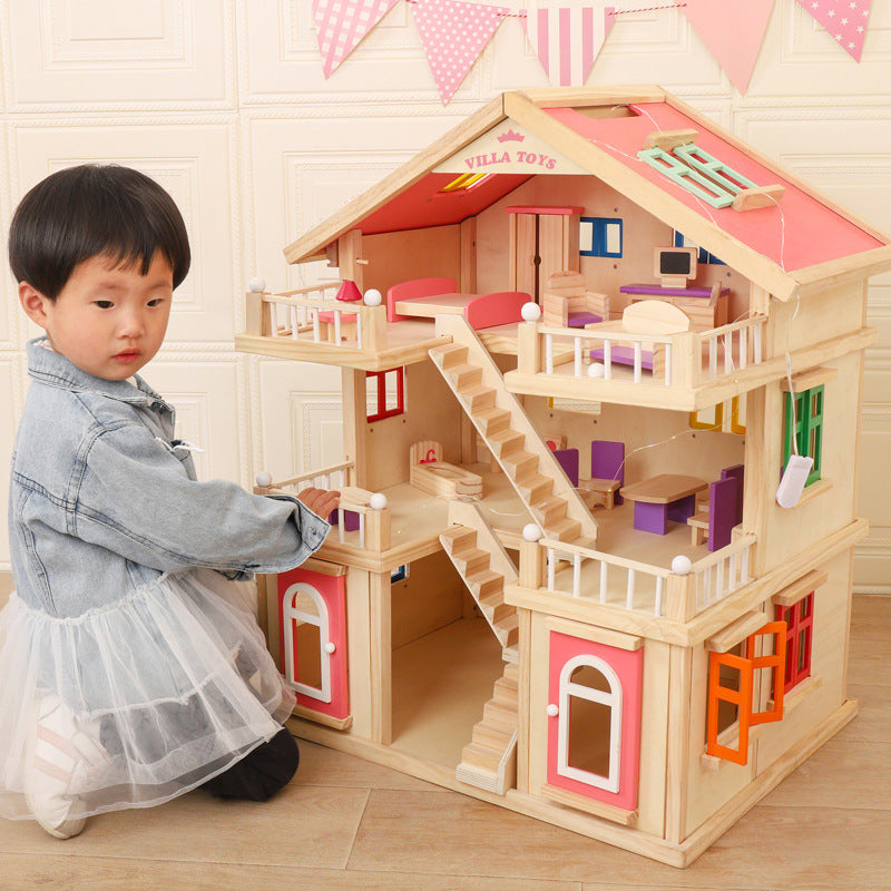 Wooden dollhouse for pretend play — product image 6