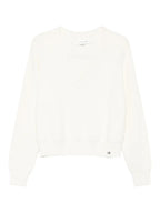 Victoria Beckham Women Relaxed Fit V-Neck Cotton Blend Sweater - Maven Couture IncTops / Sweaters & Pullovers