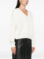 Victoria Beckham Women Relaxed Fit V-Neck Cotton Blend Sweater - Maven Couture IncTops / Sweaters & Pullovers