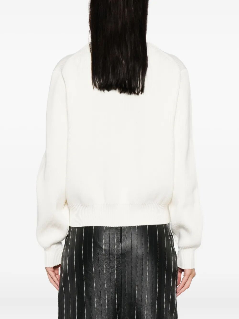 Victoria Beckham Women Relaxed Fit V-Neck Cotton Blend Sweater - Maven Couture IncTops / Sweaters & Pullovers