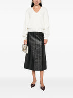 Victoria Beckham Women Relaxed Fit V-Neck Cotton Blend Sweater - Maven Couture IncTops / Sweaters & Pullovers