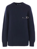 Prada Women Ribbed-Knit Safety-Pin Sweater - Maven Couture IncTops / Sweaters & Pullovers