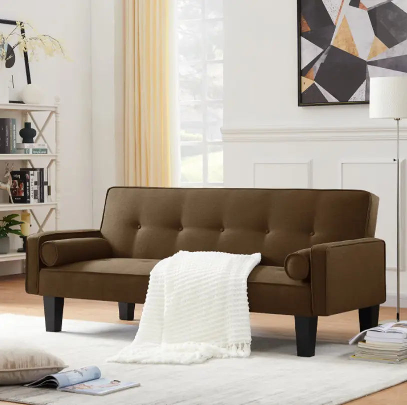 Luxury button tufted sofa elevates living room aesthetics with style