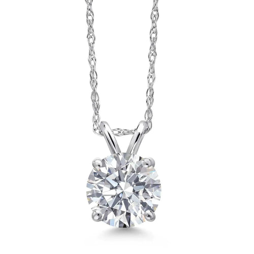 1.00 CTW Lab-Grown Round Diamond Solitaire Pendant in Solid 14K Gold – F Color, VS Clarity, AGI Certified - Maven Couture IncCharms & Pendants