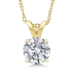 1.00 CTW Round Lab Grown Diamond Pendant Necklace in 14K Gold | AGI Certified | E-F Color, VS1-VS2 Clarity | 18 Inch Chain - Maven Couture IncPendants