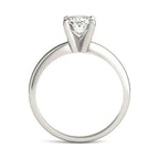 1 1/2 CTW Oval Lab Grown Diamond solitaire engagement ring in polished 14K white gold with a four-prong setting