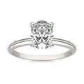 1 1/2 CTW Oval Lab Grown Diamond solitaire engagement ring with oval center stone in 14K white gold band