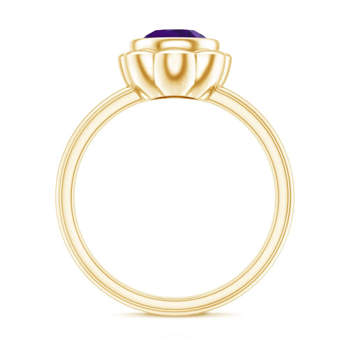 1.2 Carat Amethyst Engagement Ring in Bezel Setting