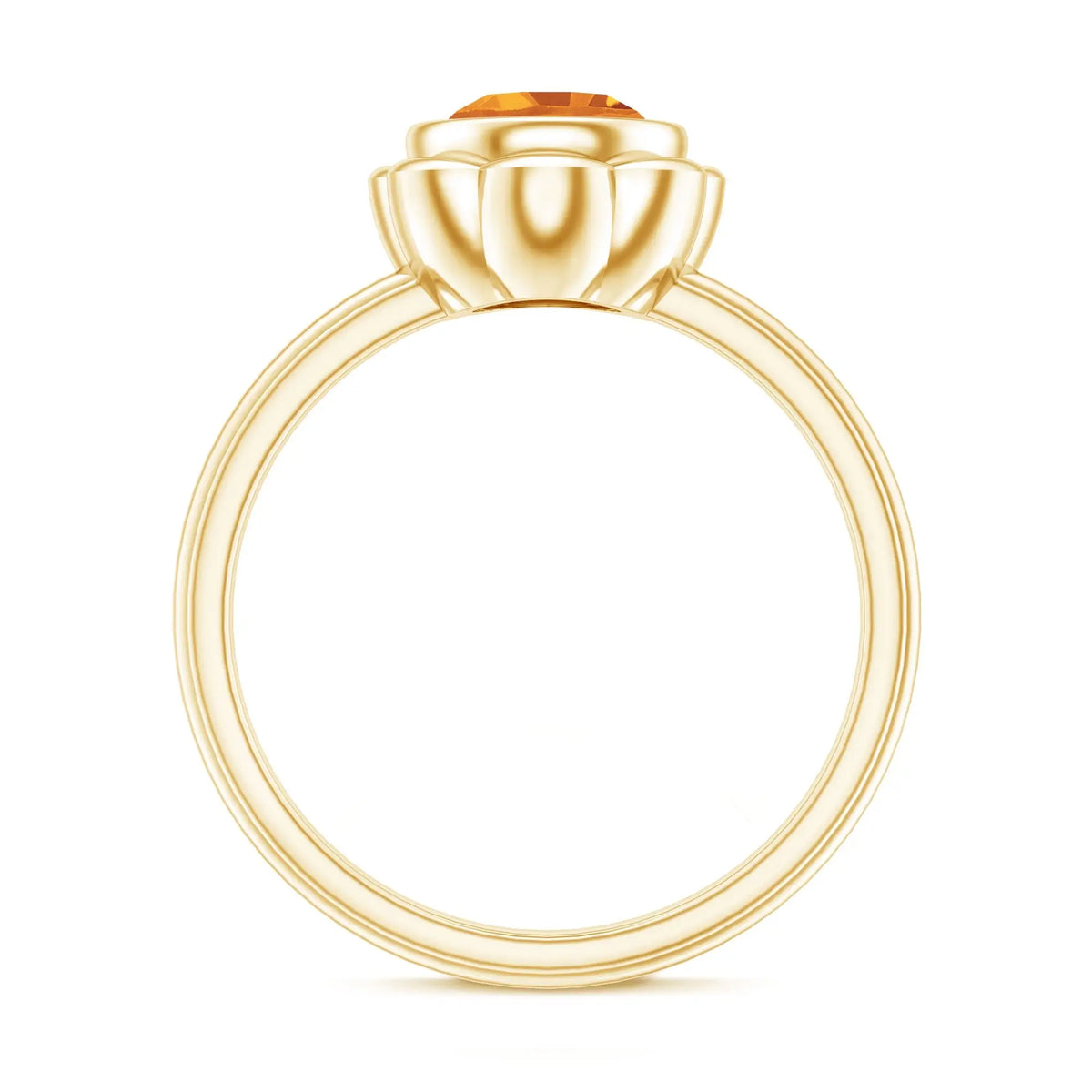 1.2 Carat Citrine Solitaire Engagement Ring in Bezel Setting