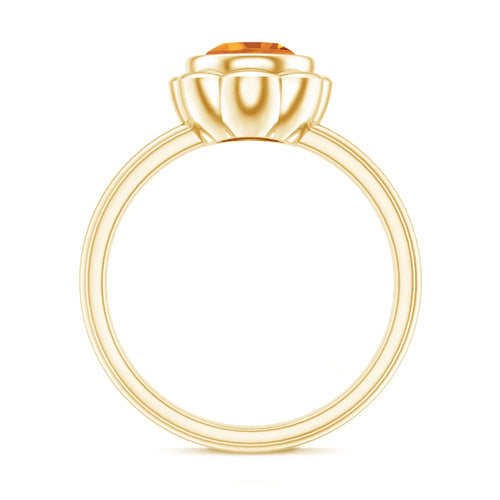 1.2 Carat Citrine Solitaire Engagement Ring in Bezel Setting