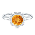 1.2 Carat Citrine Solitaire Engagement Ring in Bezel Setting