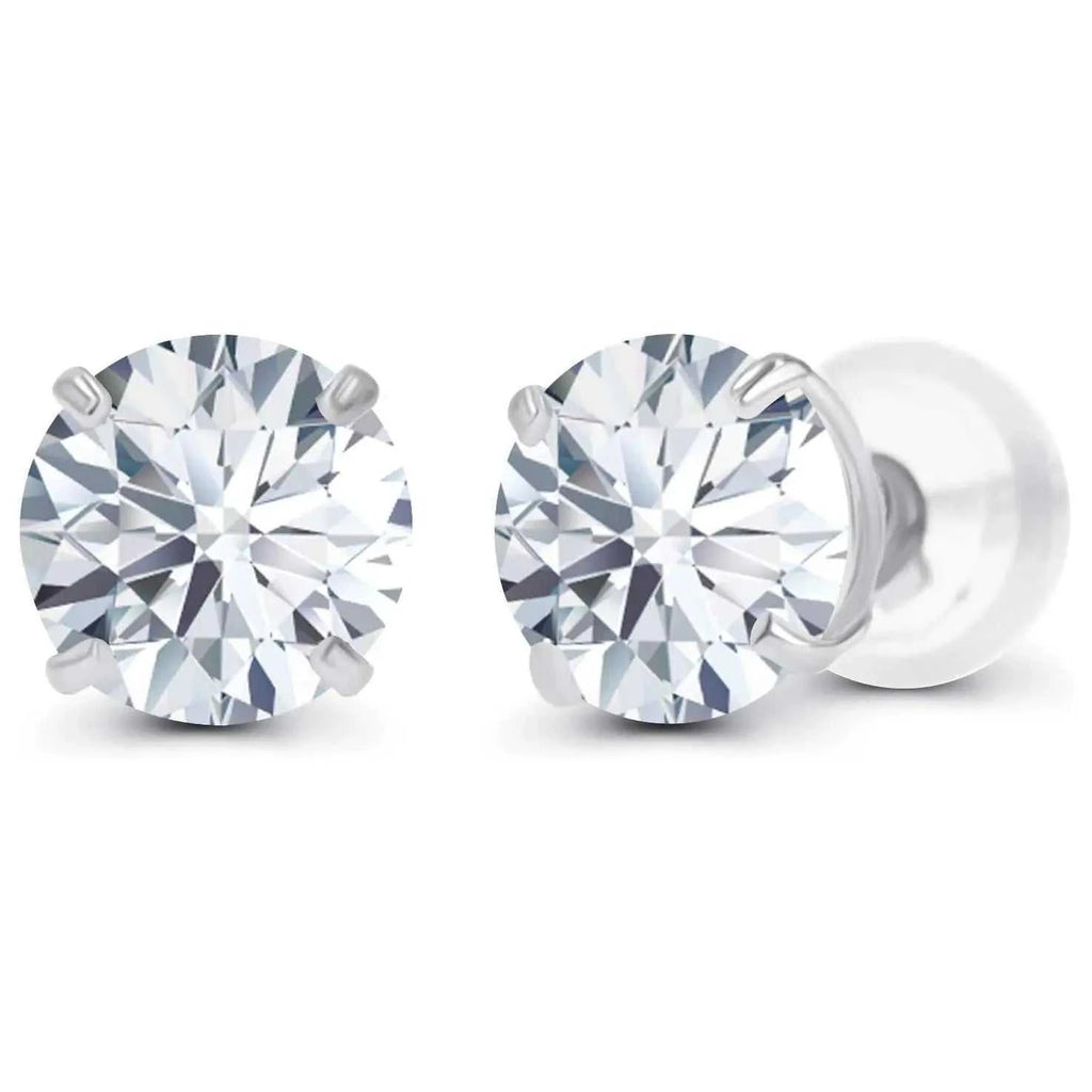 1.50 CTW AGI Certified Lab-Grown Diamond Stud Earrings in 14K White or Yellow Gold | F-G Color | VS Clarity | Ethical Luxury - Maven Couture IncEarrings