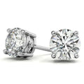 1.50 CTW certified moissanite round stud earrings with brilliant cut stones set in 14k gold over sterling silver