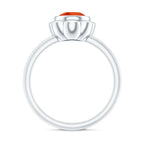 1.6 Carat Lab Grown Orange Sapphire Bezel Set Engagement Ring