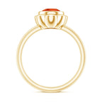 1.6 Carat Lab Grown Orange Sapphire Bezel Set Engagement Ring