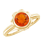 1.6 Carat Real Fire Opal Flower Engagement Ring
