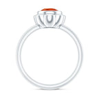 1.6 Carat Real Fire Opal Flower Engagement Ring