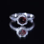 1.7 Carat Round Cut Garnet Flower Engagement Ring for Women