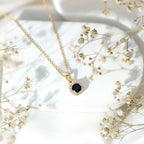 1.8 Carat Lab Grown Black and White Diamond Halo Necklace with Silver Chain