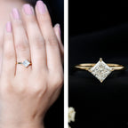 1 Carat Lab Created Diamond Princess Cut Engagement Ring IGI Certified