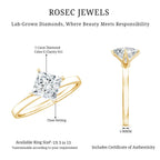 1 Carat Lab Created Diamond Princess Cut Engagement Ring IGI Certified