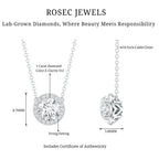 1 Carat Lab Grown Diamond Bridal Necklace with IGI Certificate