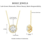 1 Carat Lab Grown Diamond Bridal Necklace with IGI Certificate