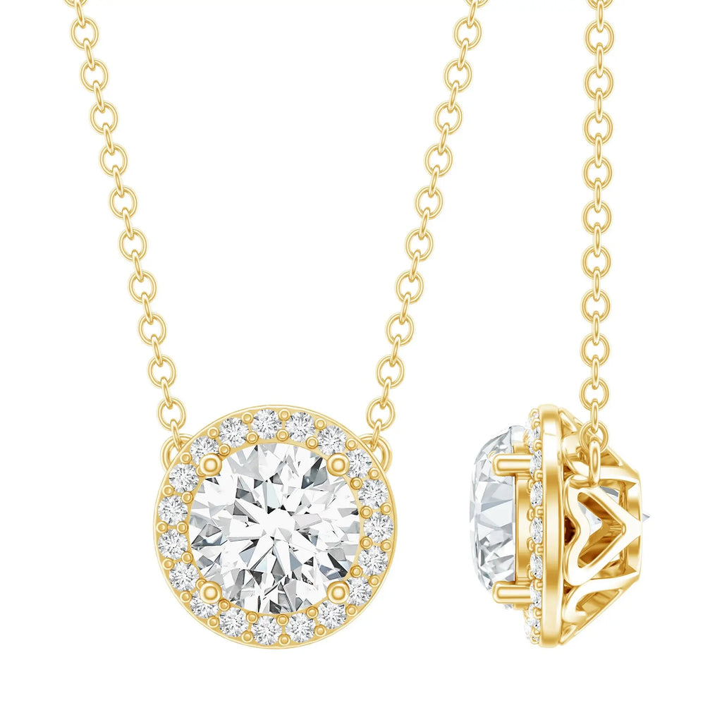 1 Carat Lab Grown Diamond Bridal Necklace with IGI Certificate