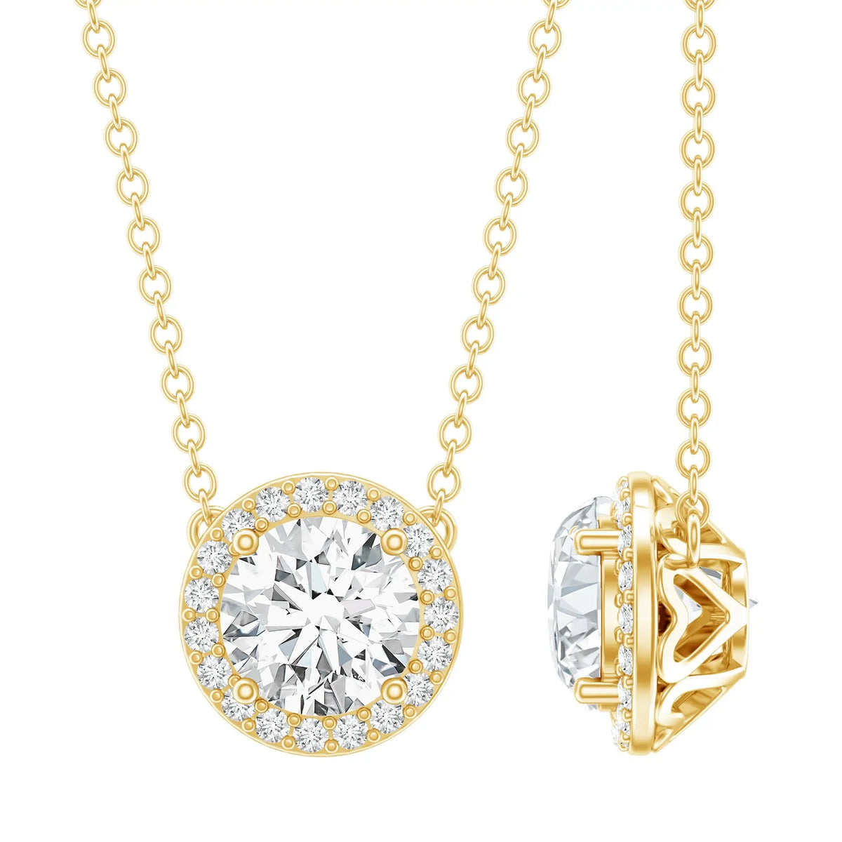 1 Carat Lab Grown Diamond Bridal Necklace with IGI Certificate