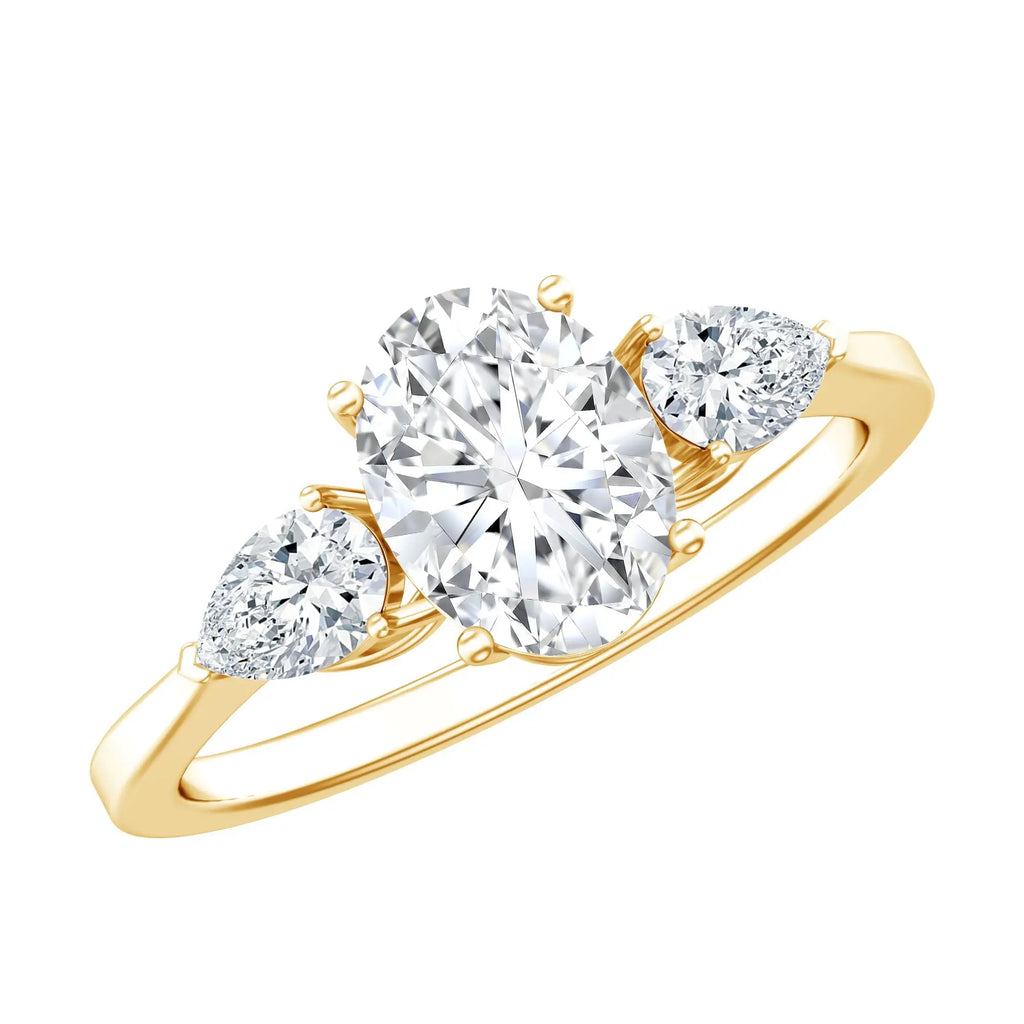 1 Carat Lab Grown Diamond Three Stone Engagement Ring with IGI Certificate