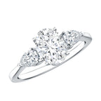 1 Carat Lab Grown Diamond Three Stone Engagement Ring with IGI Certificate