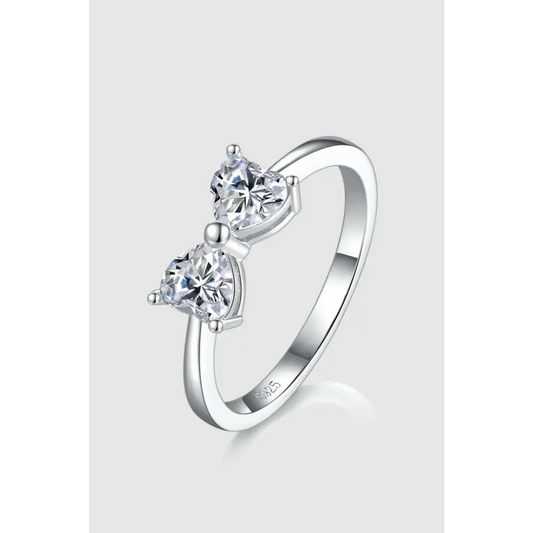 Radiant 1 carat moissanite bow ring in 925 sterling silver $65 this stunning 1 carat moissanite bow ring is crafted