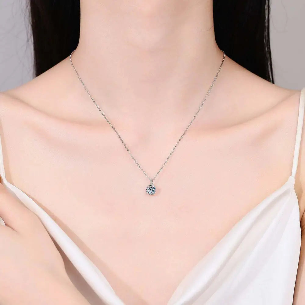 Elegance redefined moissanite necklace in sterling silver for luxury fashion $77 1-piece each exquisite piece