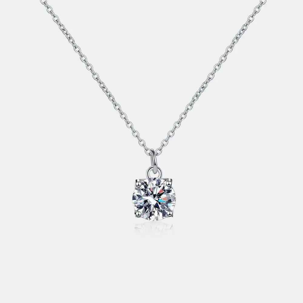 Elegance redefined moissanite necklace in sterling silver for luxury fashion $77 1-piece each exquisite piece