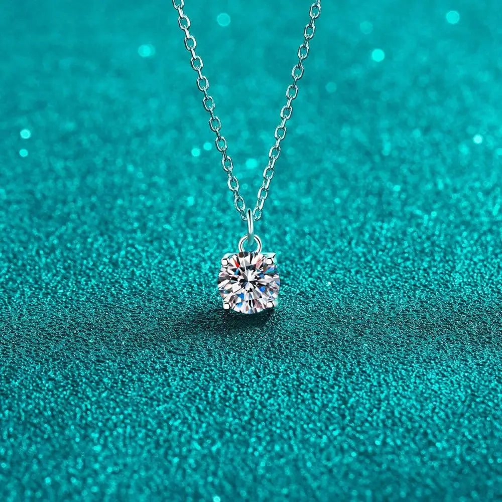 Elegance redefined moissanite necklace in sterling silver for luxury fashion $77 1-piece each exquisite piece