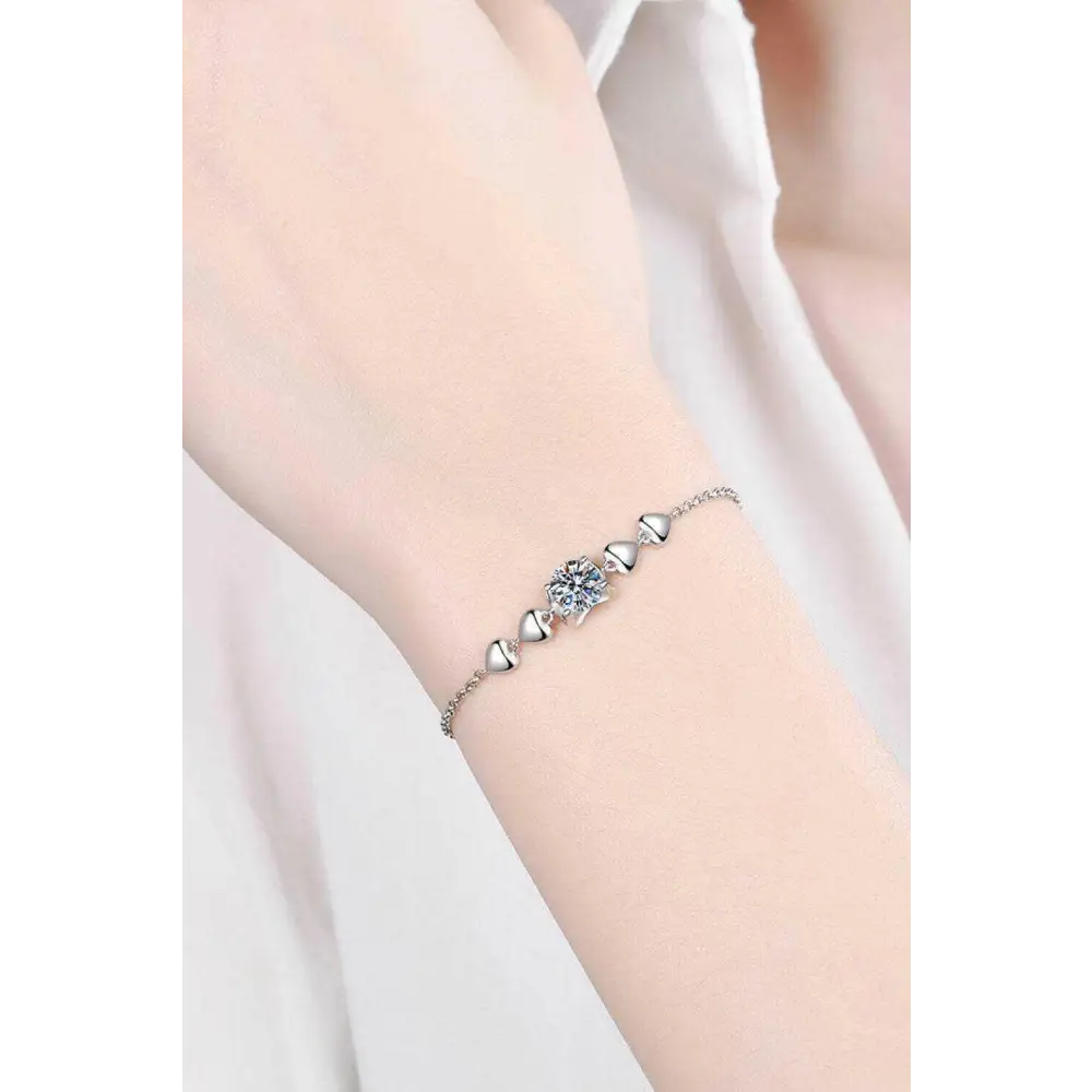 Elegant 1 carat moissanite heart bracelet in luxury fashion for women $69.99 moissanite jewelry over 0.3 carats