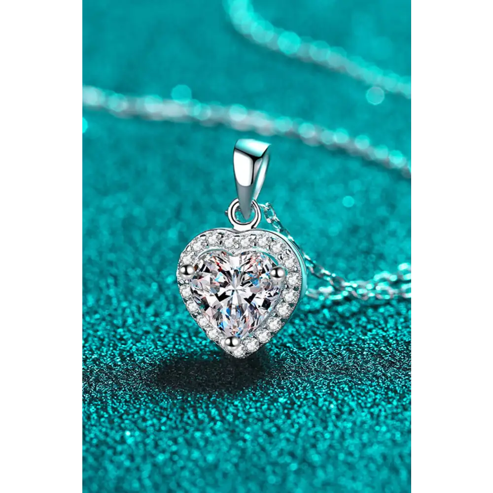 Exquisite 1 carat moissanite heart pendant for luxury fashion for women $46.99 picture flat lay modern, minimalist