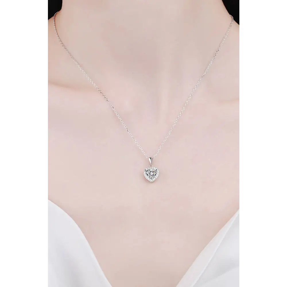 Exquisite 1 carat moissanite heart pendant for luxury fashion for women $46.99 picture flat lay modern, minimalist