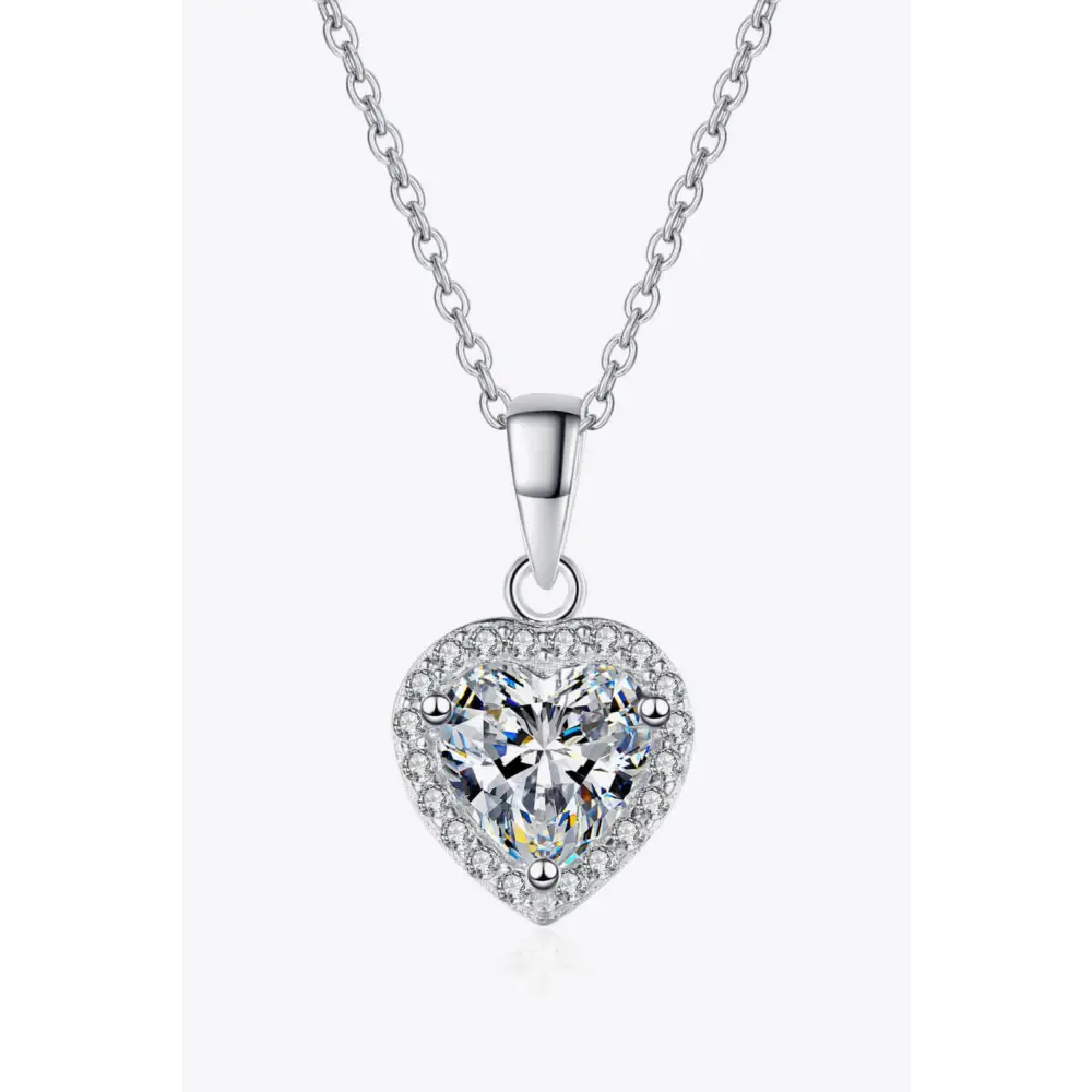 Exquisite 1 carat moissanite heart pendant for luxury fashion for women $46.99 picture flat lay modern, minimalist