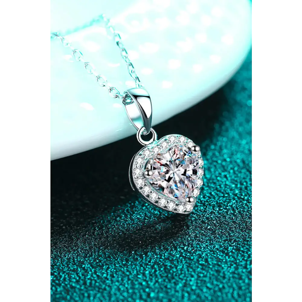 Exquisite 1 carat moissanite heart pendant for luxury fashion for women $46.99 picture flat lay modern, minimalist