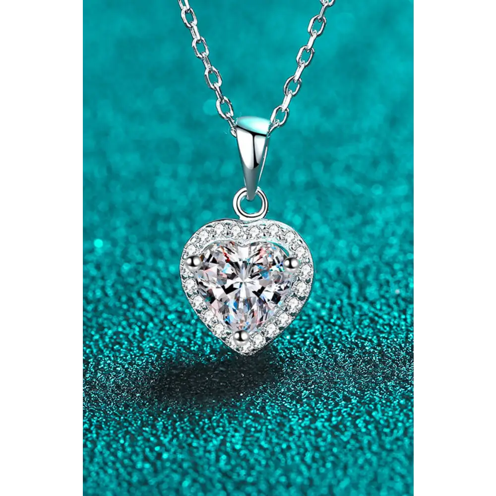 Exquisite 1 carat moissanite heart pendant for luxury fashion for women $46.99 picture flat lay modern, minimalist