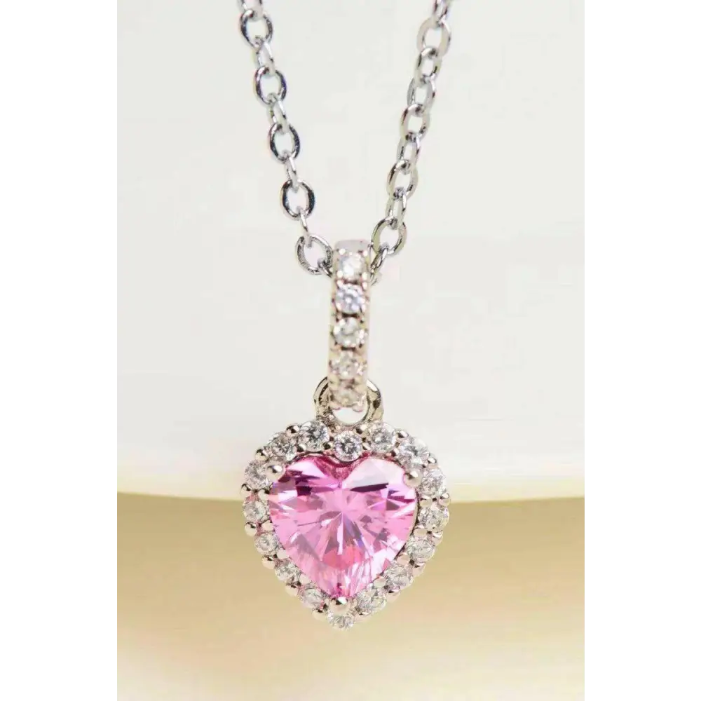 Moissanite heart pendant necklace in sterling silver for luxury fashion $159 a heart of moissanite sparkles brilliantly