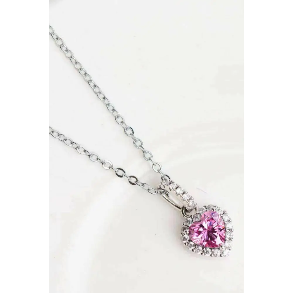 Moissanite heart pendant necklace in sterling silver for luxury fashion $159 a heart of moissanite sparkles brilliantly