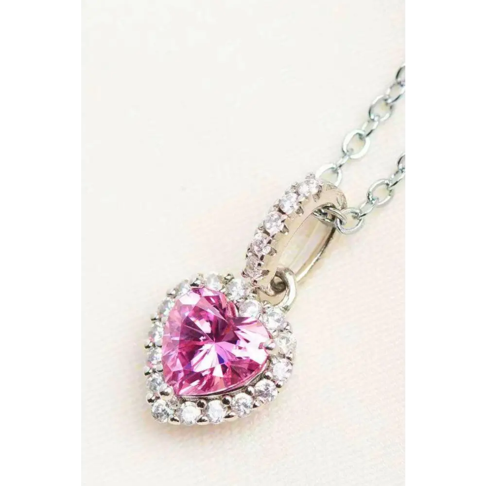 Moissanite heart pendant necklace in sterling silver for luxury fashion $159 a heart of moissanite sparkles brilliantly